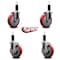 Service Caster 5'' Red Poly Wheel Swivel 1-1/4'' Expanding Stem Caster Set 2 Brakes, 4PK SCC-EX20S514-PPUB-RED-2-TLB-2-114 - alternate 4